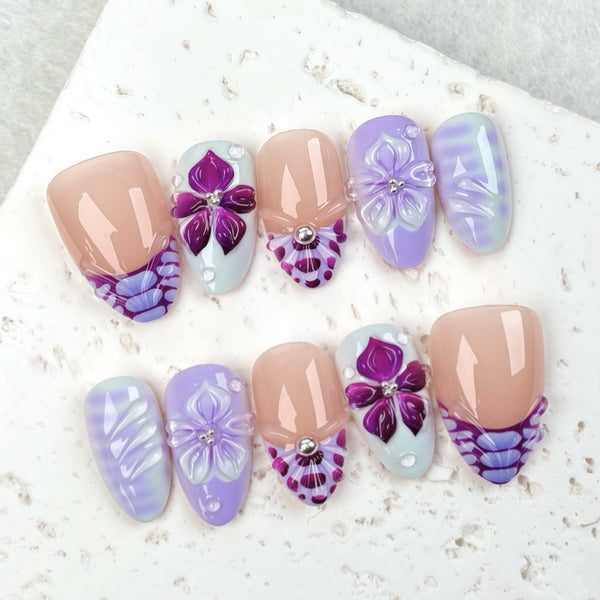 30 Pieces Purple Girl French