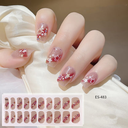 Semicured UV gel nail sticker kit