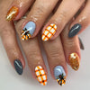 Orange Cute Pumpkin Plaid