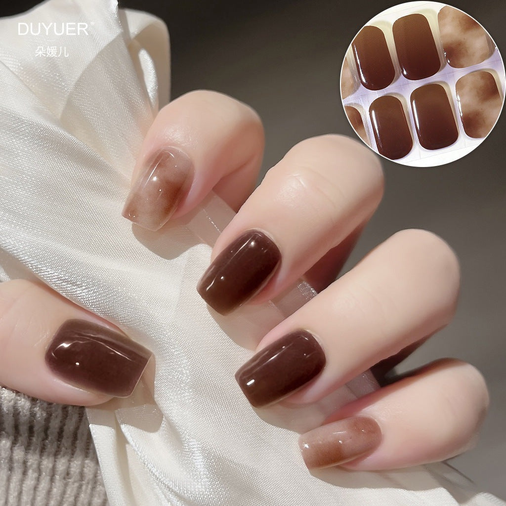 Semicured UV gel nail sticker kit