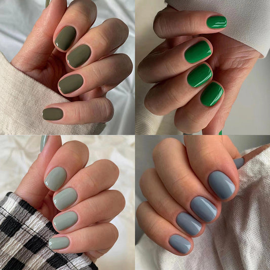 Short solid color nail enhancement patches