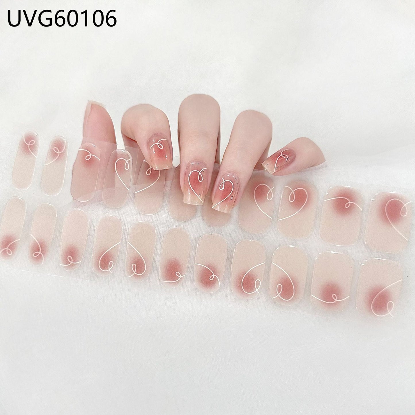 Semicured UV gel nail sticker kit UVG60106