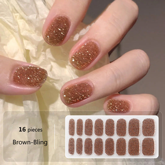 Nail wraps 16Brown-Bling