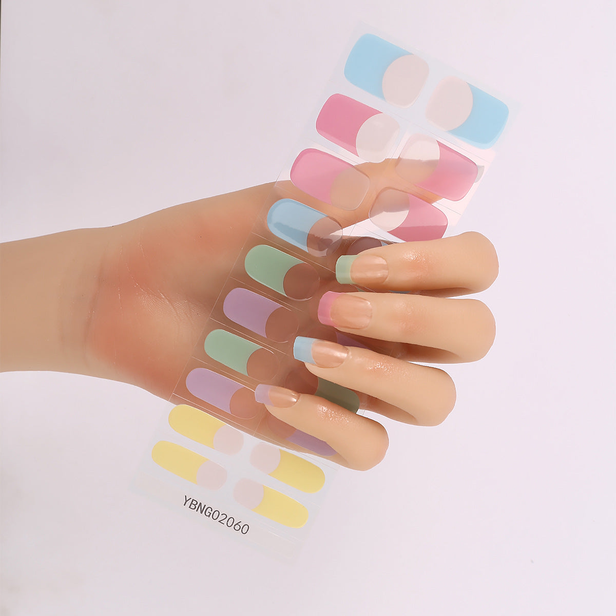 Semicured UV gel nail sticker kit