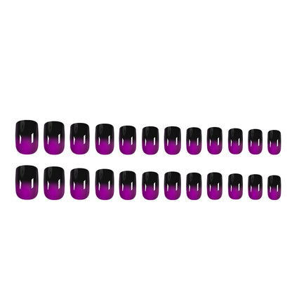 Black purple gradient nail patch