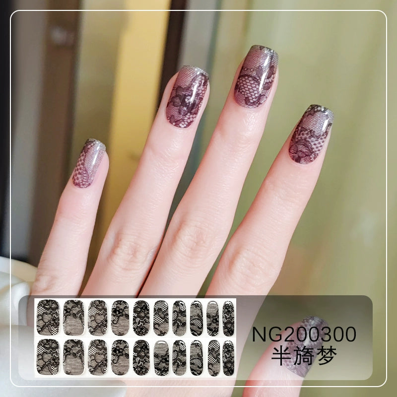 Semicured UV gel nail sticker kit