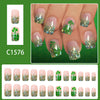 Ombre green glitter French