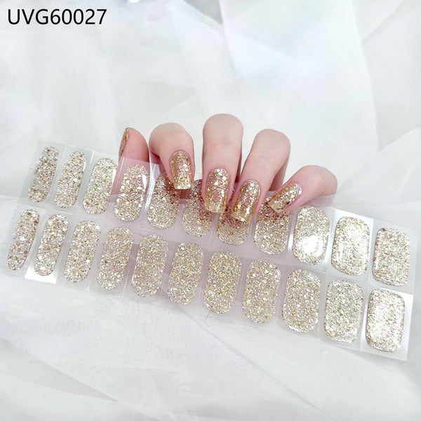 UV gel nail sticker semi-cured