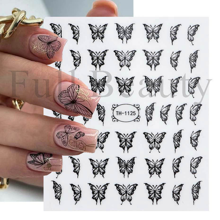 Color Butterfly Adhesive Nail Sticker