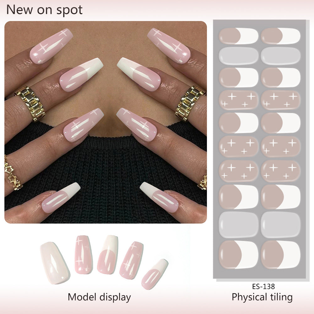 Semicured UV gel nail sticker kit