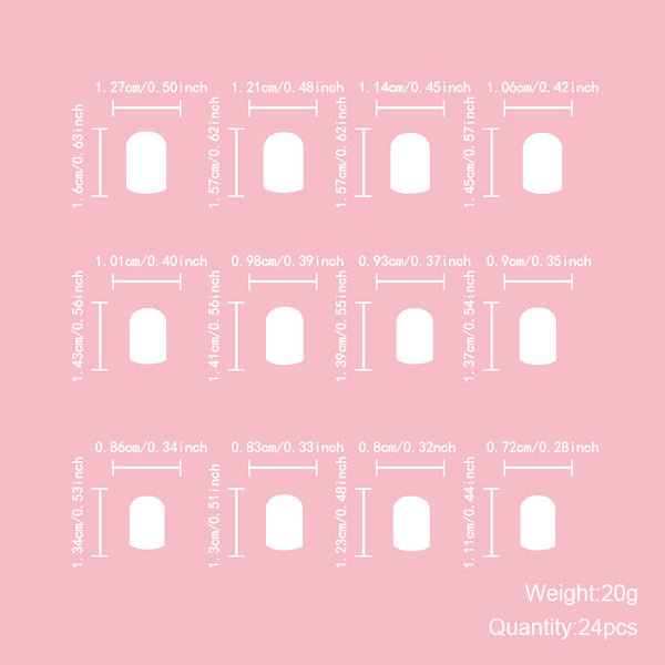 24pcs/Set Press On Nails