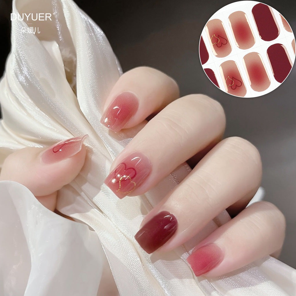 Semicured UV gel nail sticker kit