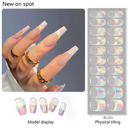 Semicured UV gel nail sticker kit