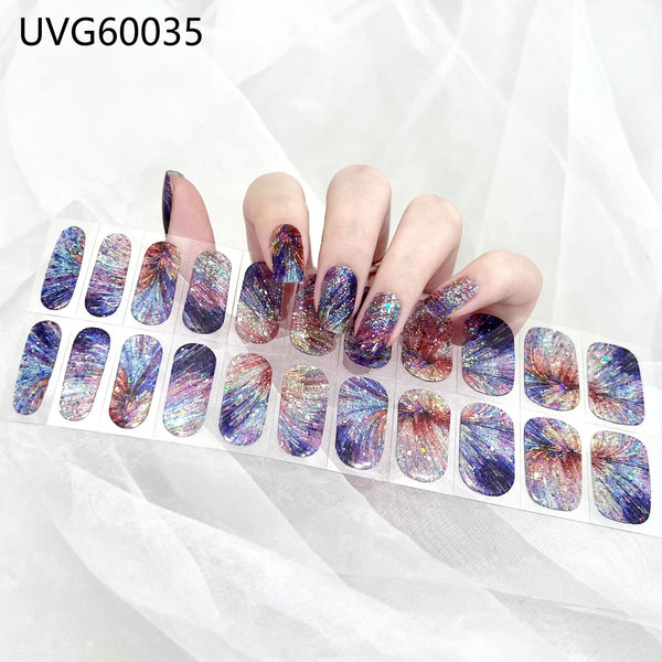 UV gel nail sticker semi-cured