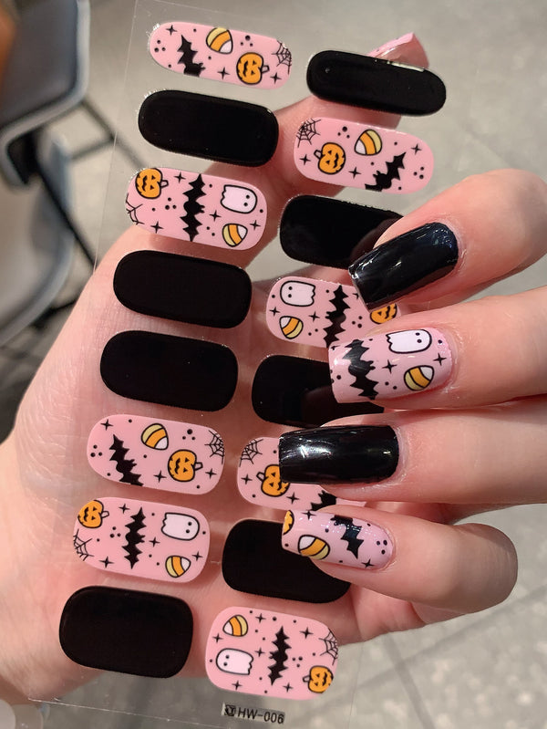 Halloween new nail wraps full stickers