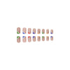 Pink and transparent natural wearing false nail
