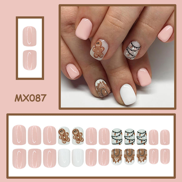 Cute gingerbread man manicure