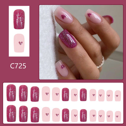 24pcs/Set Press On Nails C725