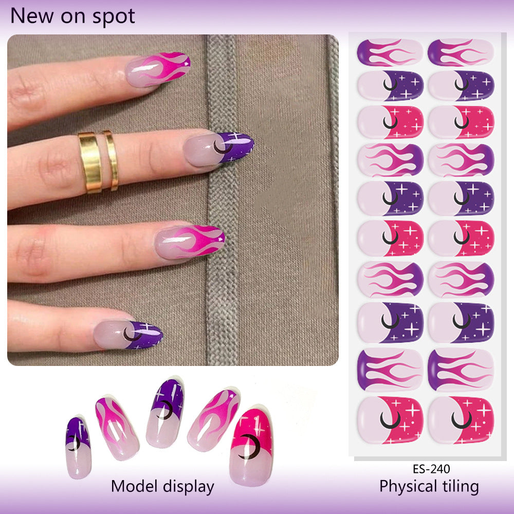 Semicured UV gel nail sticker kit