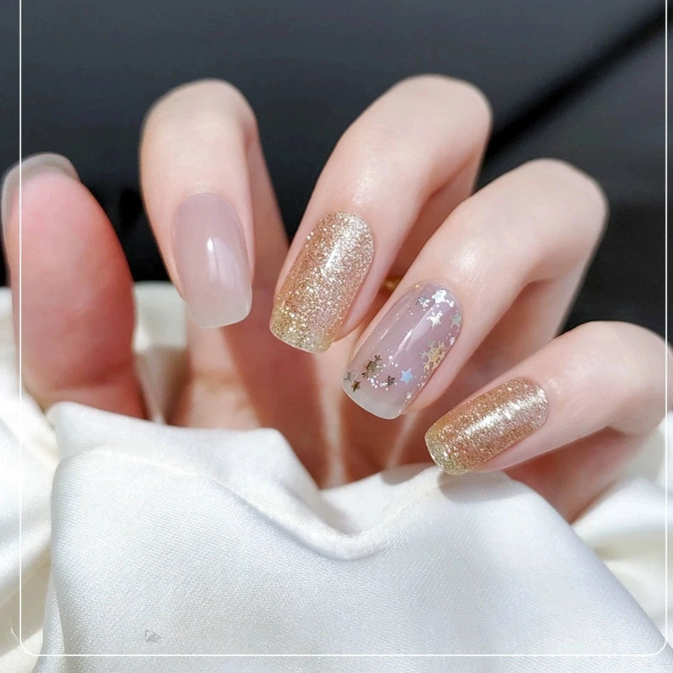 Semicured UV gel nail sticker kit