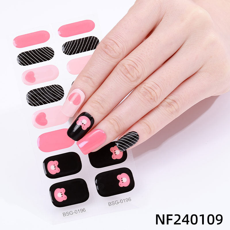 Semicured UV gel nail sticker kit