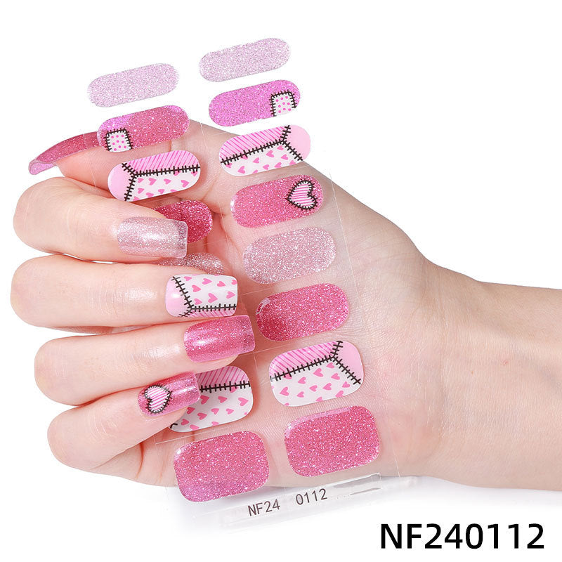 Semicured UV gel nail sticker kit