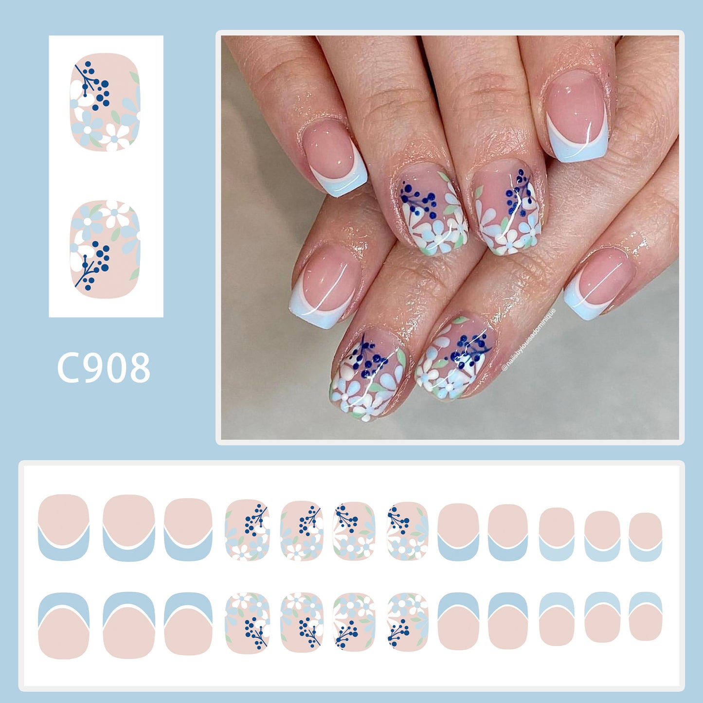 24pcs/Set Press On Nails