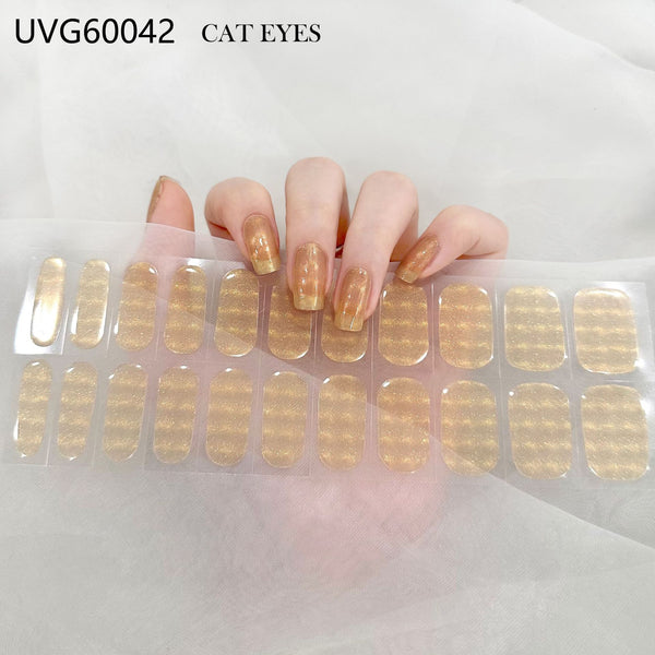 UV gel nail sticker semi-cured