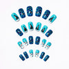 12 Sizes-24 Pcs Press On Nails Sky blue w-322