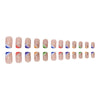 Pink and transparent natural wearing false nail