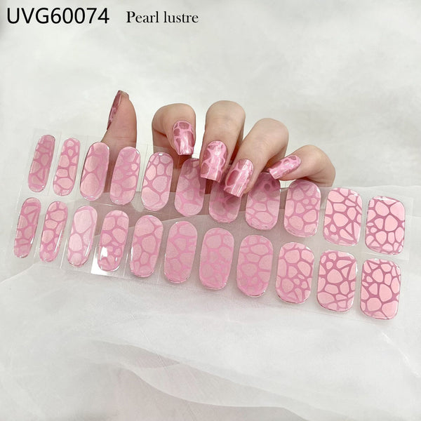 UV gel nail sticker semi-cured
