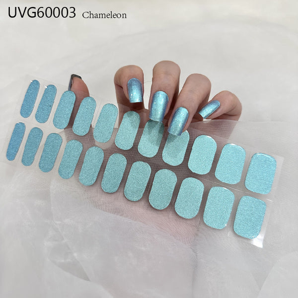UV gel nail sticker semi-cured