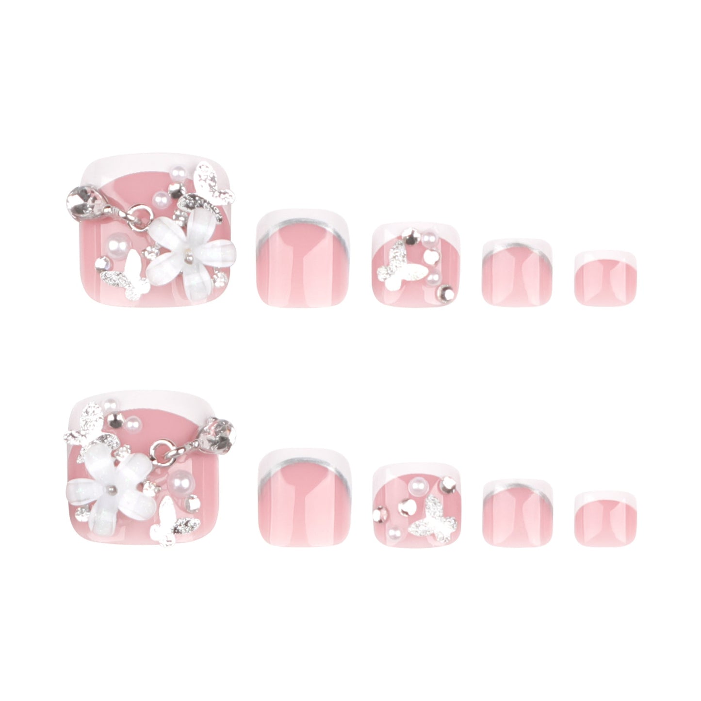 Press On Toe nails Set 16pcs/set JP3346