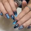 Blue gray ombre cat eye