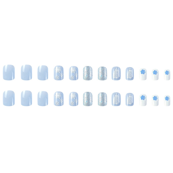 Blue and White Snowflake Nail Patch