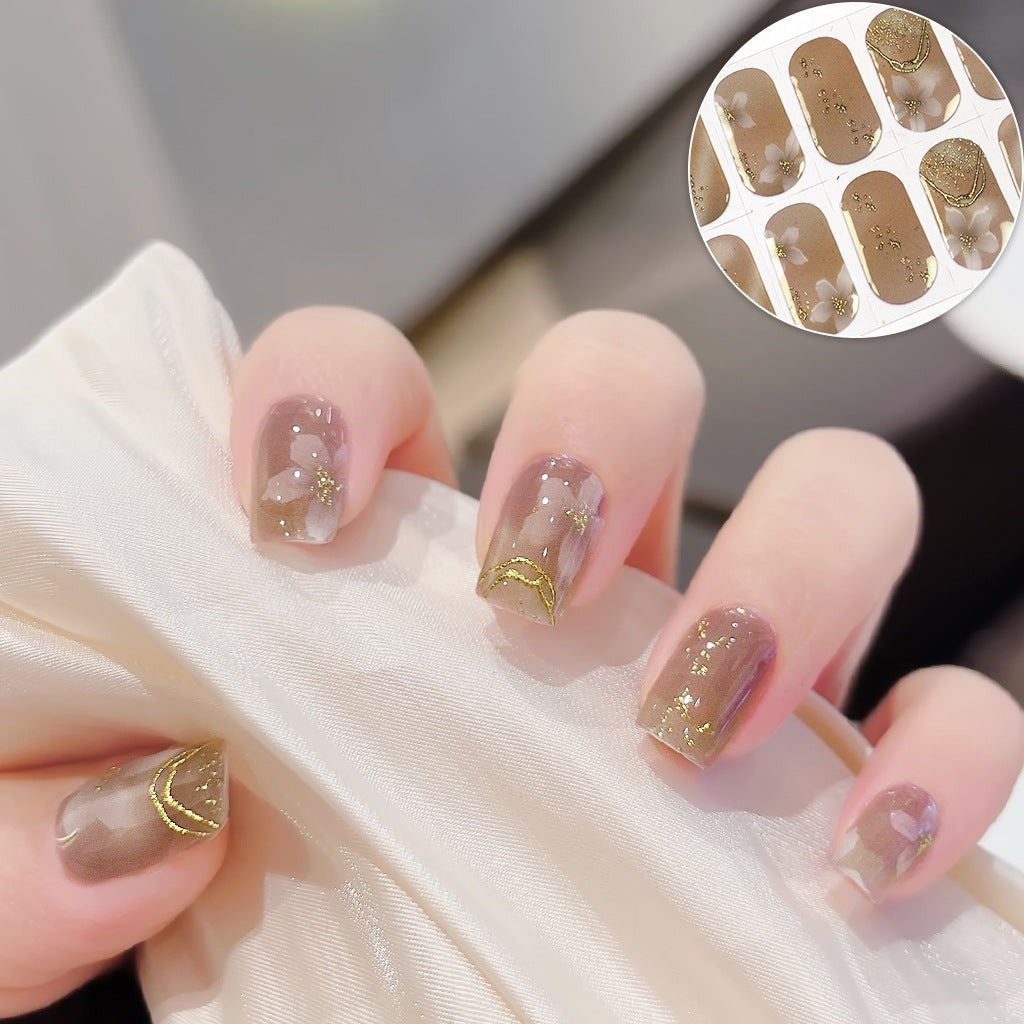 Semicured UV gel nail sticker kit