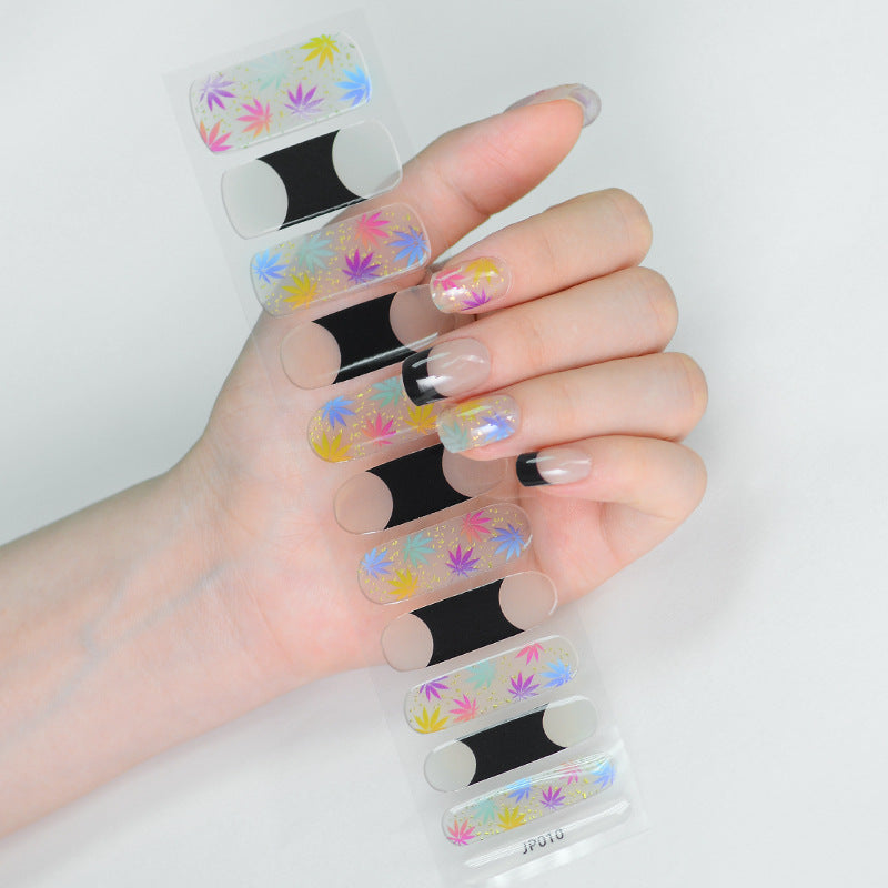 Semicured UV gel nail sticker kit