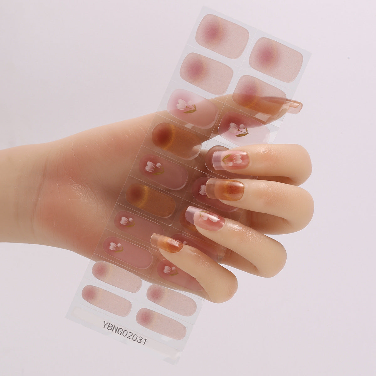 Semicured UV gel nail sticker kit