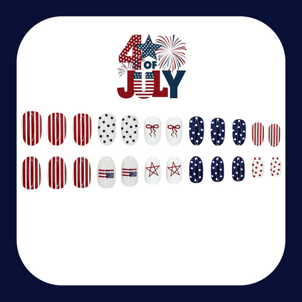 Independence Day manicure flag