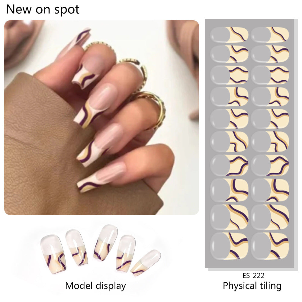 Semicured UV gel nail sticker kit