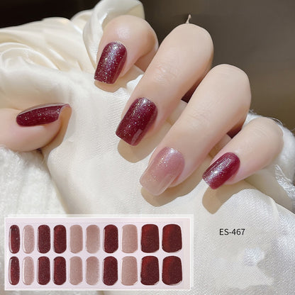 Semicured UV gel nail sticker kit