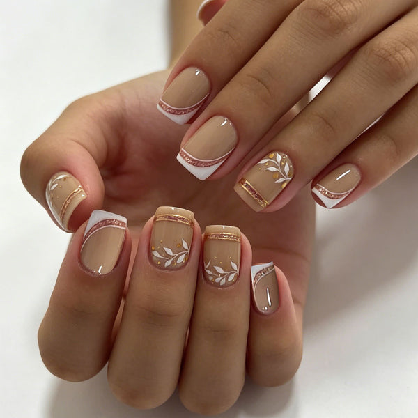 Hand painted gold glitter lines