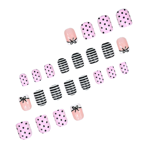 Black and white striped spotted bow