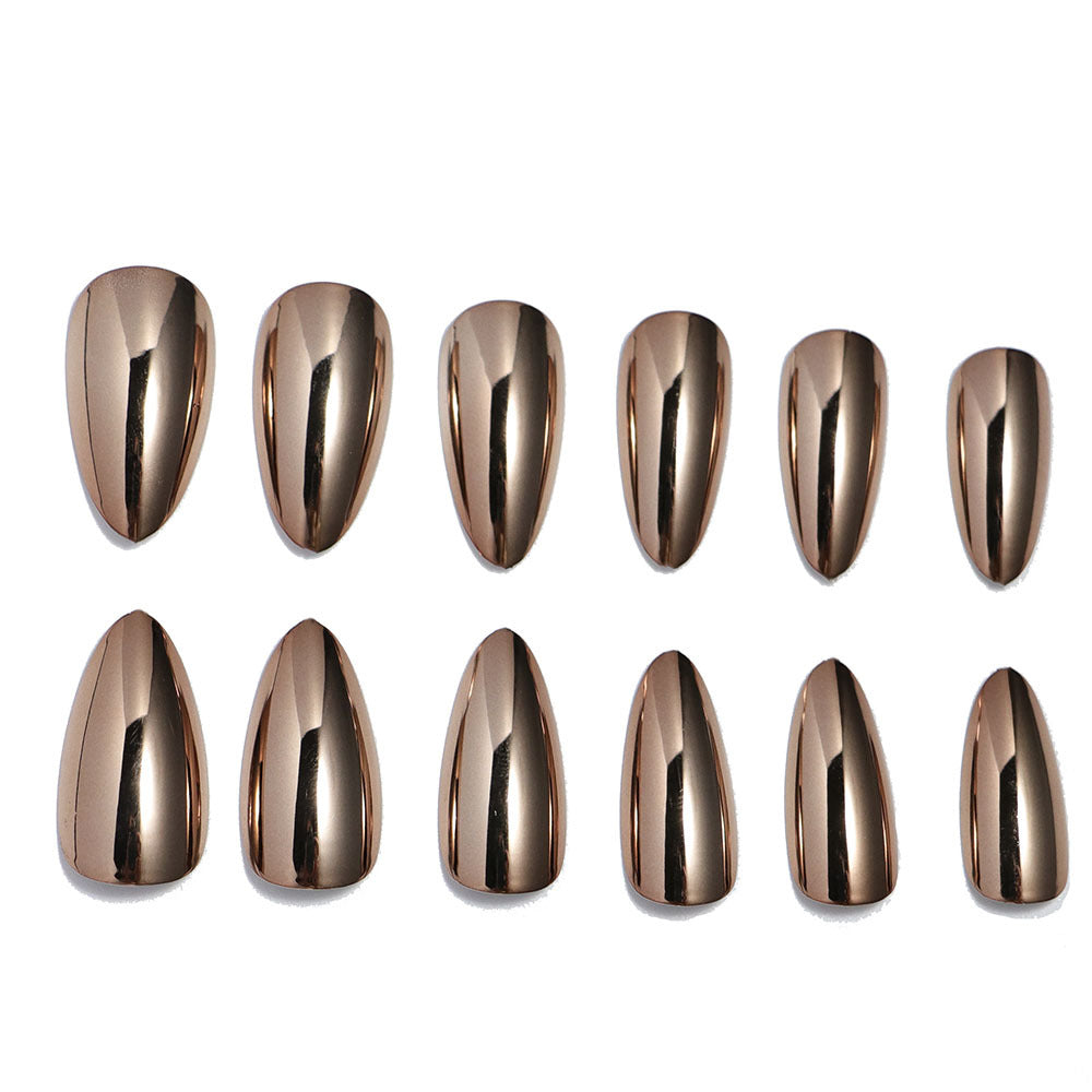 Electroplated fake nails in antique copper color