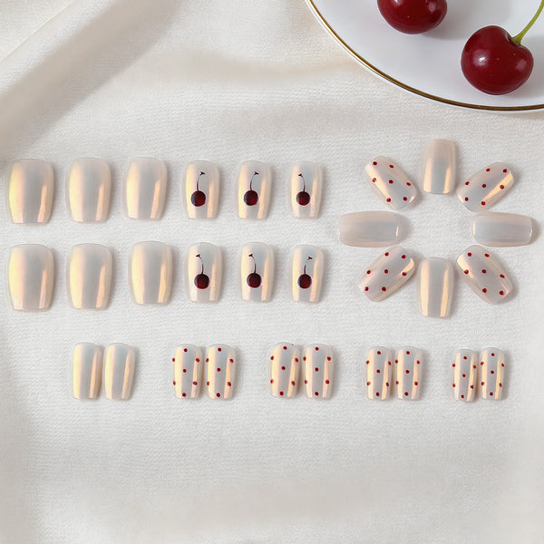 30 pieces cherry polka dots