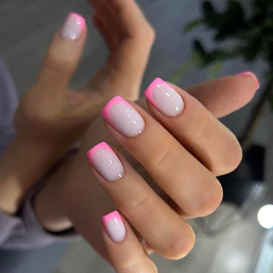 Minimalist pink French manicure