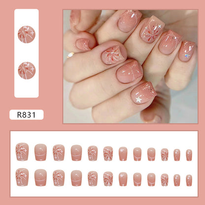 Blush manicure fireworks