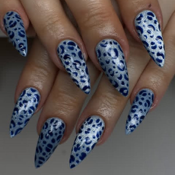 Ice blue cat's eye leopard print