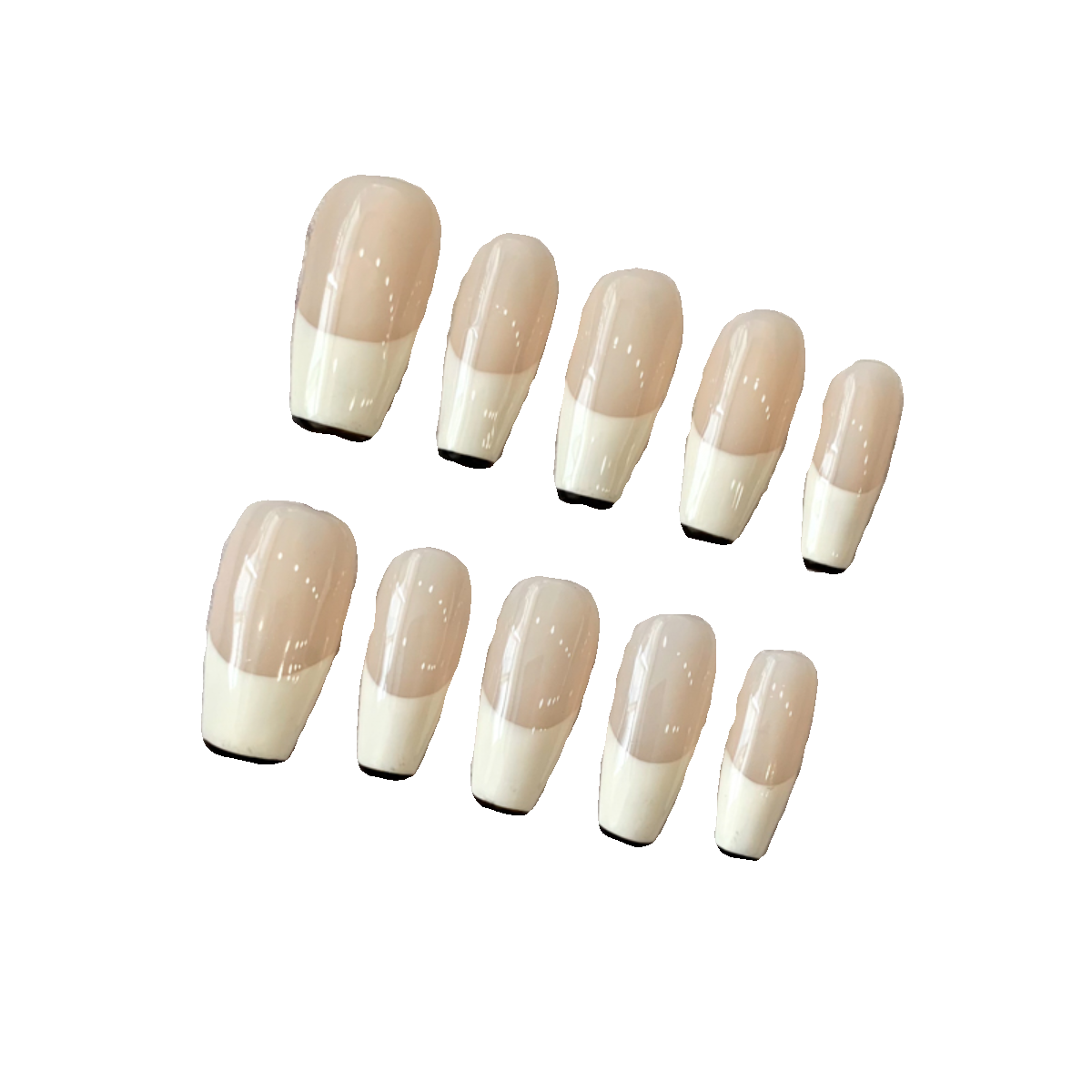 Nude French simple long nail