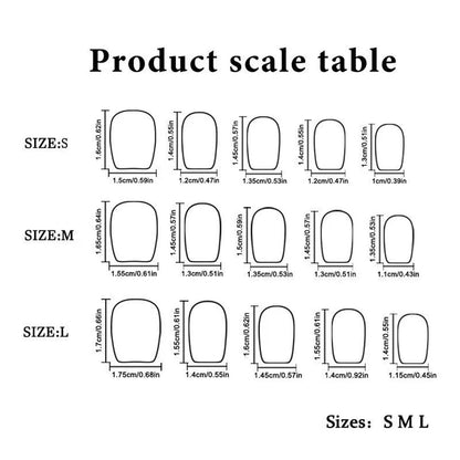 15 Sizes-30 Pcs Handmade Press on Nail S02